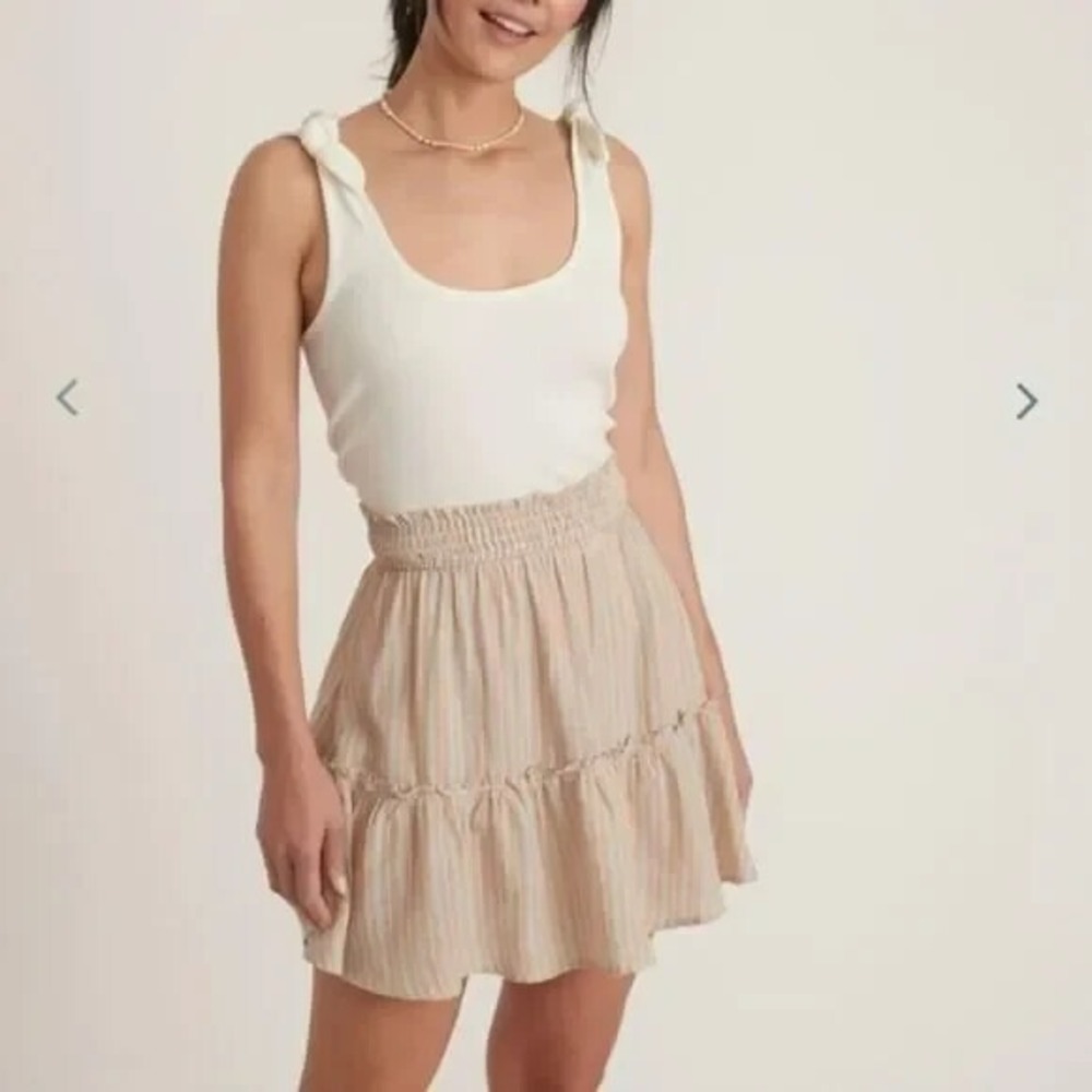 Marine Layer‎ Womens Smocked Mini Skirt Multi Stripe Size Medium